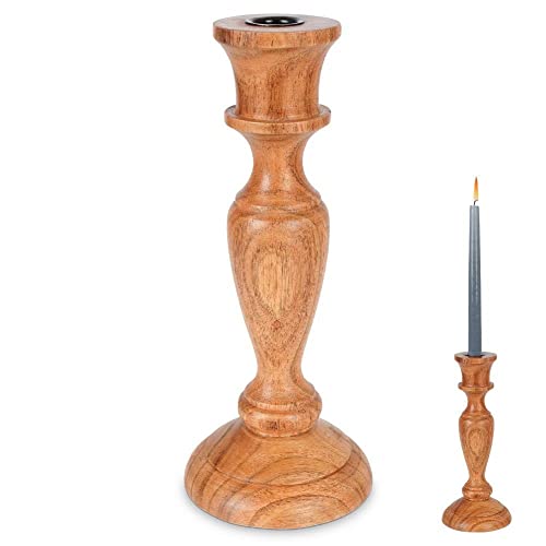 Vilde Kerzenhalter Kerzen-Halter Leuchter Kerzenleuchter Kerzenständer für eine Lange Kerze aus Holz 25,5 cm von Vilde