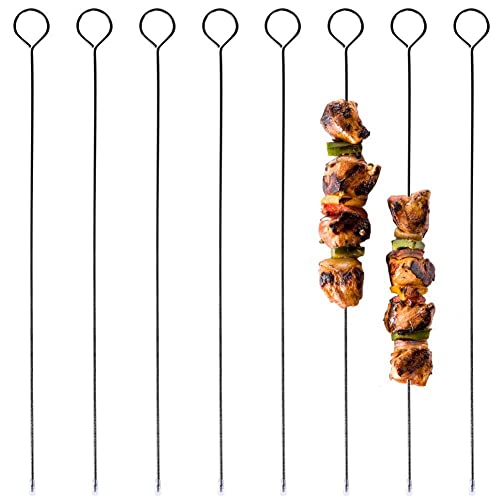 Vilde Metallspieße Grillspieße Fleischspieße Grillwerkzeug Grill-Set Schwarz 8-TLG. 8-St. 31,5 cm von Vilde