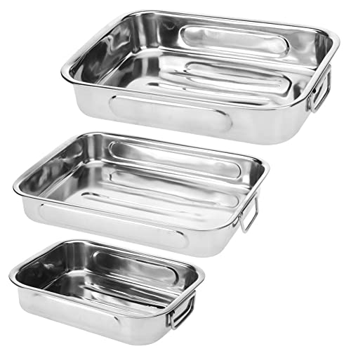 Vilde Ofenblech Kuchenblech Backblech Bräter Bratpfanne aus rostfreiem Stahl 3er-Set Vilde Ofenblech Kuchenblech Backblech Bräter Bratpfanne aus rostfreiem Stahl 3er-Set von Vilde