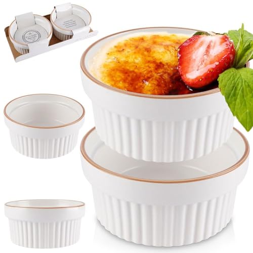 Vilde Porzellanschälchen Schüssel Backschale Backförmchen Schale Schälchen hitzebeständig Auflaufförmchen Auflaufform weiß 2er-Set 275 ml von Vilde