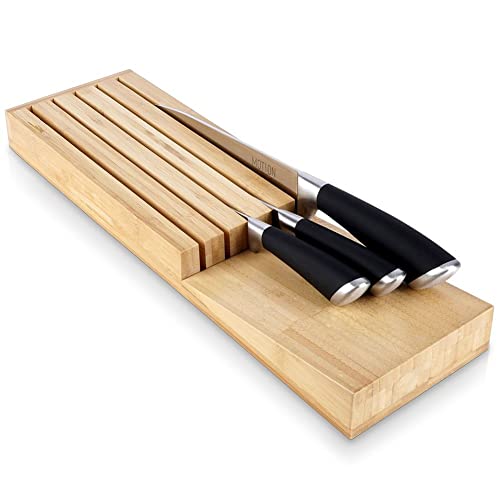 Vilde Schubladeneinsatz für Messeraufbewahrung Messerhalter Messerblock Schubladenorganizer aus Holz für Messer von Vilde