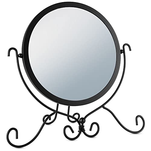 Vilde Spiegel Spieglein Standspiegel Kosmetikspiegel Schminkspiegel aus Metall schwarz 28x26 cm von Vilde