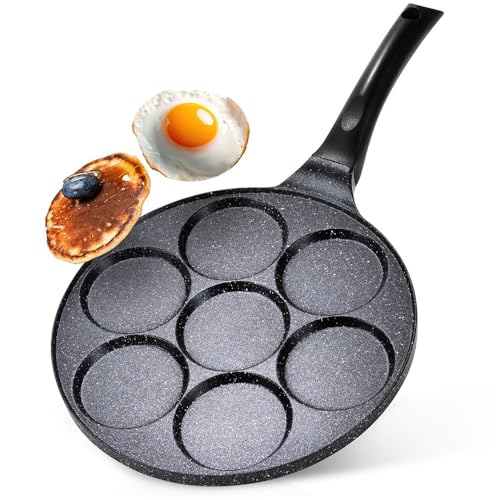 Vilde Spiegeleipfanne Granit 7 Löcher BASIC LINE 26 cm | Pfanne, Pancake, Spiegelei, Antihaft-Beschichtung von Vilde