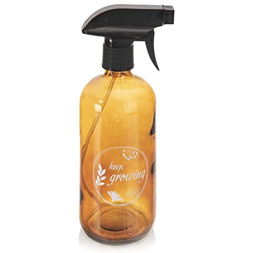 Vilde Sprühflasche Zerstäuber Sprüher Pflanzen Blumen Wasser Pumpflasche Blumenspray Braunglas 480 ml von Vilde