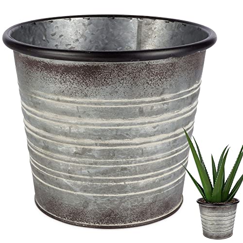 Vilde Übertopf Blumentopf Pflanzentopf Pflanzenübertopf Blumenvase Vase Blumen aus Metall 19x14 cm von Vilde