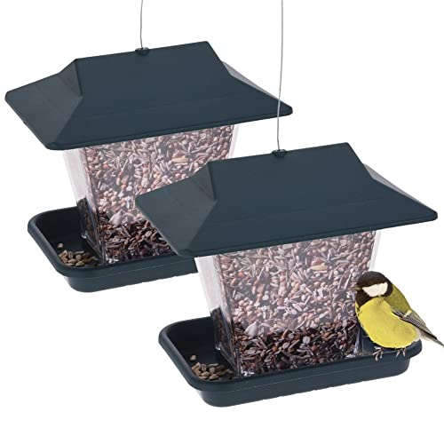 Vilde Vogelfutterhaus Futterhäuschen Futterstation zum Aufhängen für Getreidekörner Garten Terrasse 2 Stück von Vilde