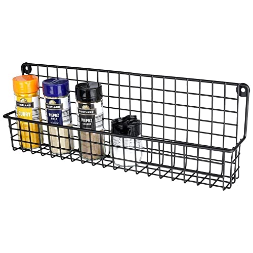 Vilde Wandregal Regal Ablage für Gewürze Gewürzregal Gewürzhalter aus Metall schwarz Loft 39,5x6,5x14cm von Vilde