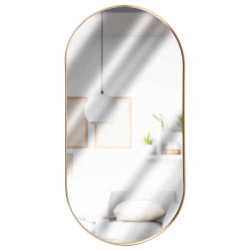 Vilde Wandspiegel Oval Goldener Metallrahmen 50 x 25 cm - Eindrucksvoller Hängespiegel Für Wohnzimmer, Flur, Schlafzimmer - Klare Bildwiedergabe - Spiegel Wand Universell Vertikal/Horizontal Vilde Wandspiegel Oval Goldener Metallrahmen 50 x 25 cm - Eindrucksvoller Hängespiegel Für Wohnzimmer, Flur, Schlafzimmer - Klare Bildwiedergabe - Spiegel Wand Universell Vertikal/Horizontal von Vilde
