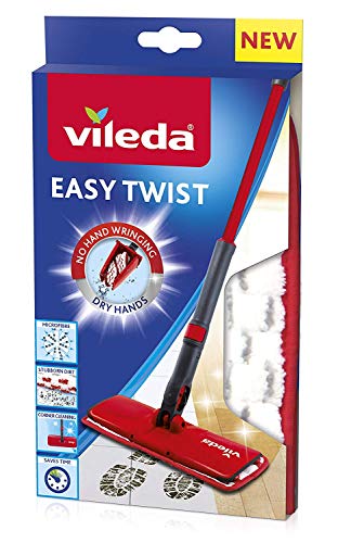 Vileda 2 x EasyTwist Wischmopp zum Nachfllen, Rot, Microfaser, Boden von Vileda