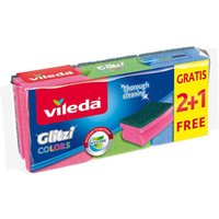 Glitzi Colors' 2+1 Topfreiniger mit Nagelschutz für diverse Oberflächen (3er Pack) von Vileda