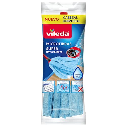 Vileda 167433 Mikrofaser-Moppstreifen, Universalkopf, Blau, 1.25 picometer von Vileda