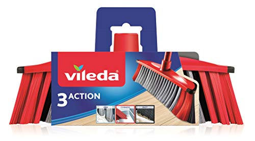 Vileda 3Action Besen - Kombination von 3 Borsten - für Staub, groben Schmutz und Haare und für Ecken von Vileda
