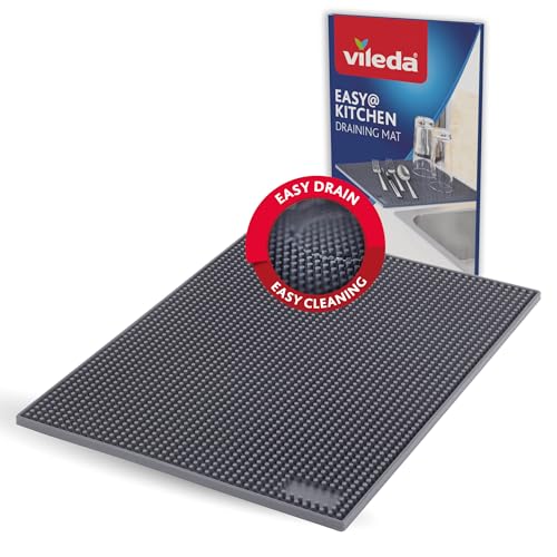 Vileda Abtropfmatte Geschirr 30x40cm - Trockenmatte - Anti-rutsch Spülmatte - Rollbar & Platzsparend, ideal für Geschirr, Besteck & Gläser - Abtropfunterlage TPR Vileda Abtropfmatte Geschirr 30x40cm - Trockenmatte - Anti-rutsch Spülmatte - Rollbar & Platzsparend, ideal für Geschirr, Besteck & Gläser - Abtropfunterlage TPR von Vileda