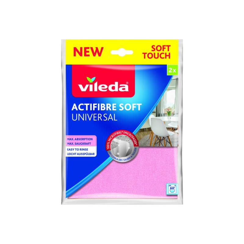 Vileda Actifibre Soft Allzwecktuch 2-er Pack, 27 x 32 cm von Vileda