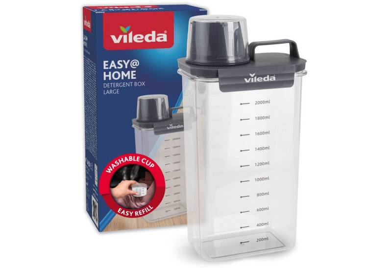 Vileda Aufbewahrungsbox Waschmittelbox grau 2300ml (Set), inkl. Messbecher von Vileda