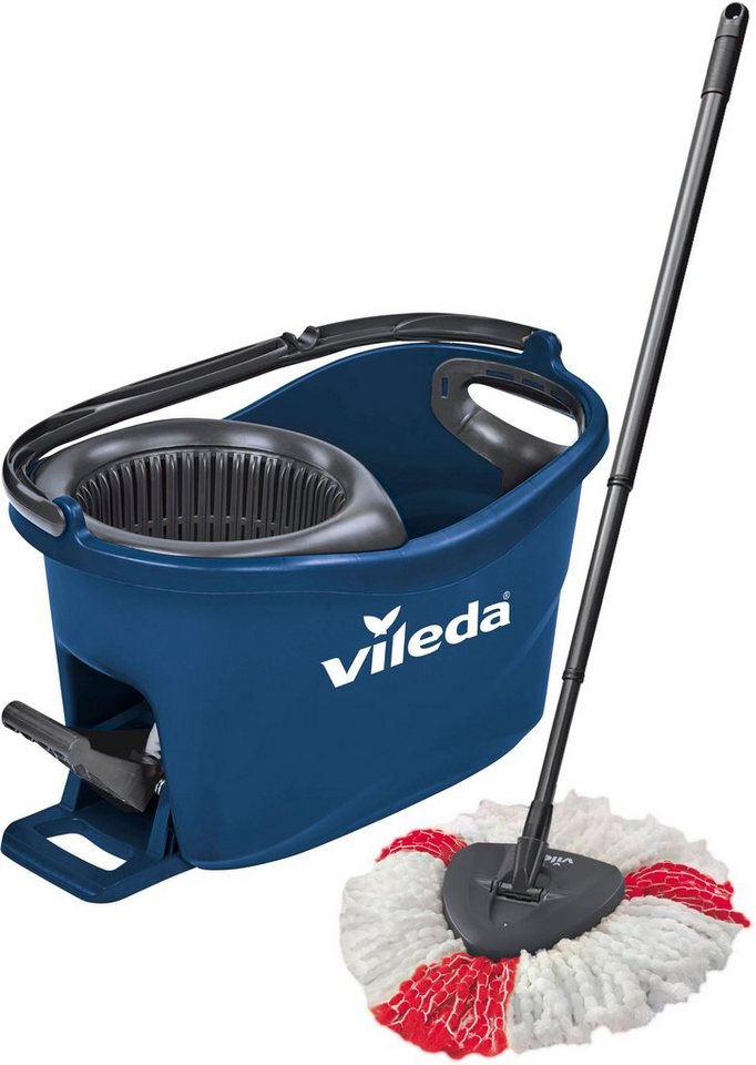 Vileda Bodenwischer-Set Turbo Colors Blau (3-St., Komplettset aus Bodenwischer, Eimer und Wischmop), mit 3-teiligem Teleskopstiel, bis zu 130cm ausziehbar von Vileda