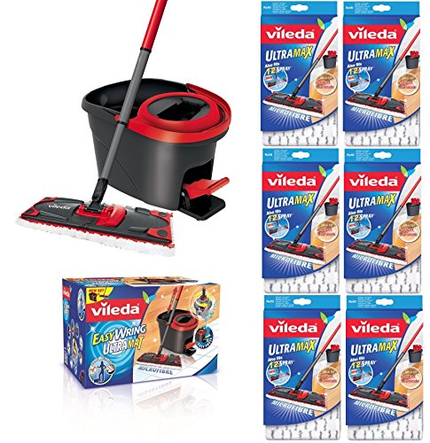 Vileda EasyWring ULTRAMAT Komplettset Bodenwischer und Eimer mit Powerschleuder Plus SECHS ERSATZBEZÜGE ULTRAMAX Vileda EasyWring ULTRAMAT Komplettset Bodenwischer und Eimer mit Powerschleuder Plus SECHS ERSATZBEZÜGE ULTRAMAX von Vileda