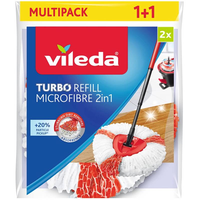 Vileda Ersatzkopf Doppelpack Turbo 2in1 für Wischmopp Turbo Easy Wring & Clean von Vileda