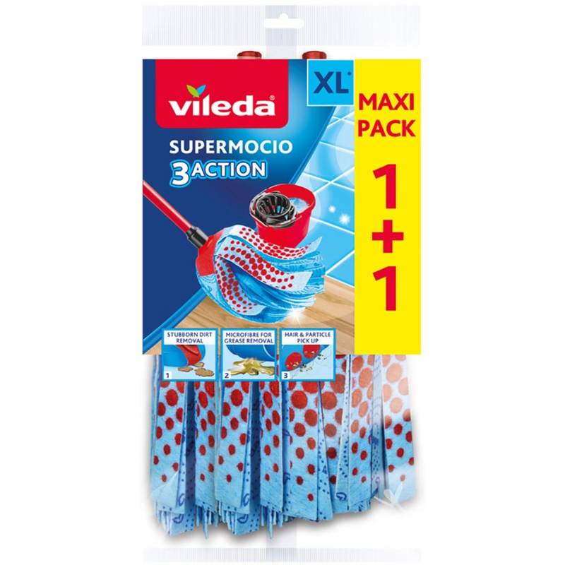 Vileda Ersatzmopp SuperMocio 3xAction Velour 2er-Pack von Vileda