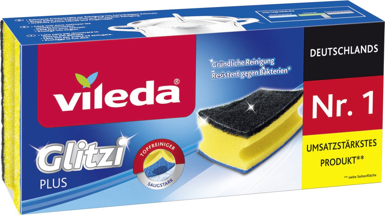 Vileda Geschirrschwamm Vileda Topfreiniger Glitzi Plus 3er Pack Vileda Geschirrschwamm Vileda Topfreiniger Glitzi Plus 3er Pack von Vileda