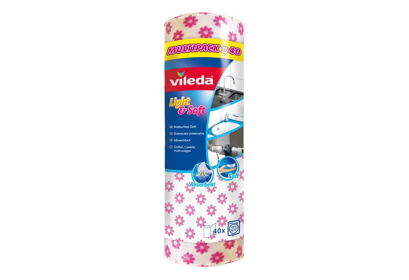 Vileda Geschirrtuch 159516, Universaltuch Light & Soft Tücher Allzwecktuch von Vileda