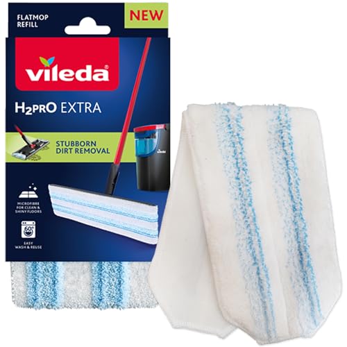 Vileda H2PrO Bodenwischer Ersatzbezug | Mikrofaser Bezug | Entfernt hartnäckigem Schmutz | einfache Befestigung am Rahmen | maschinenwaschbar | langlebiger Wisch-Mopp | für alle Hartböden | 1er Pack von Vileda