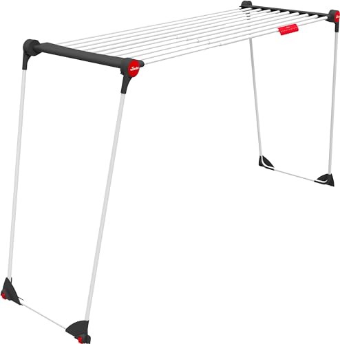 Vileda Infinity Compact | Großer Wäscheständer | ausziehbarer Teleskopgrill | fertig montiert | integrierte Rollen von Vileda