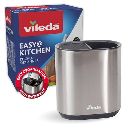 Vileda Küchen Organizer Edelstahl - Behälter zur Aufbewahrung von Kochutensilien - Küchenhelfer Kochbesteck Halter - Utensilienhalter Kochlöffel Ständer - Utensilienbehälter Küche Vileda Küchen Organizer Edelstahl - Behälter zur Aufbewahrung von Kochutensilien - Küchenhelfer Kochbesteck Halter - Utensilienhalter Kochlöffel Ständer - Utensilienbehälter Küche von Vileda