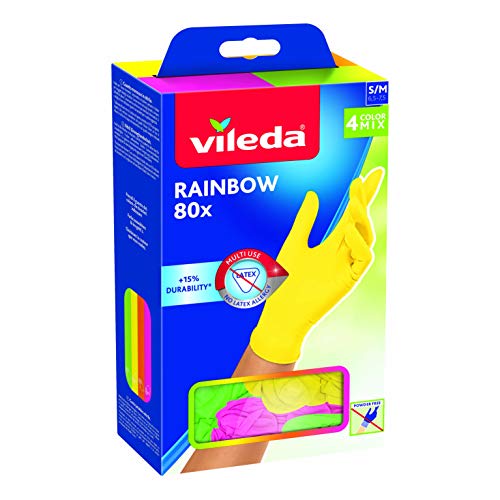 Vileda Mehrzweck-Handschuhe Rainbow, Nitril, mehrfarbig, 80 Stück, M/L von Vileda