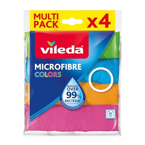 Vileda Microfaser Allzwecktuch Colors, 1 Packung mit 4 Stück von Vileda