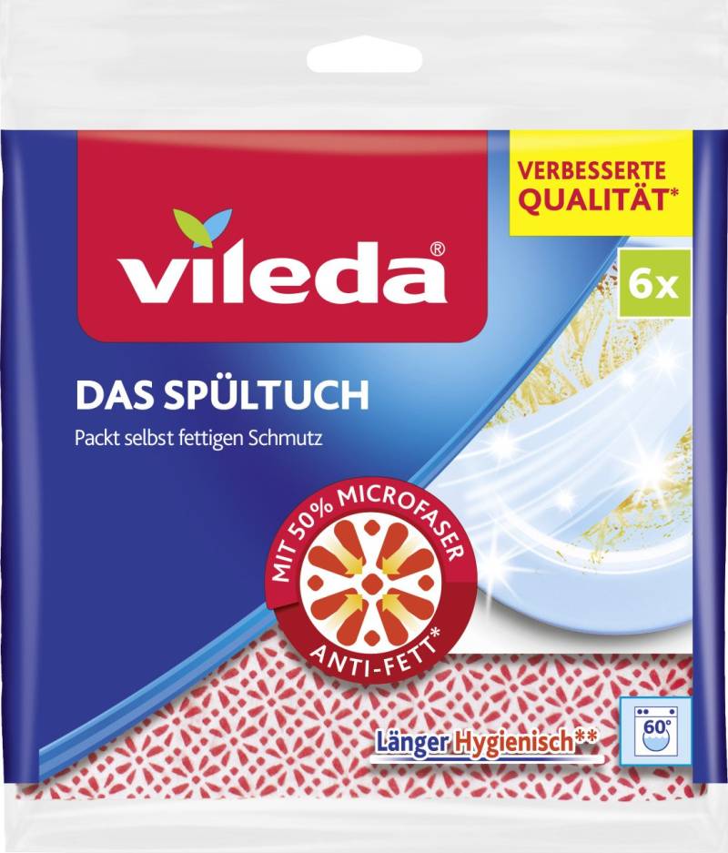 Vileda Spültuch 6-er Pack, 34 x 34 cm von Vileda