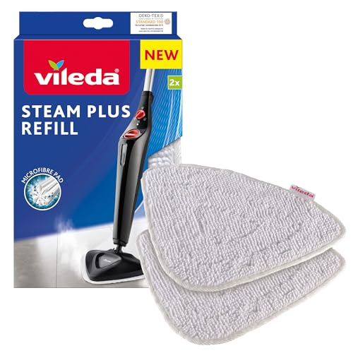 Vileda Steam Dampfreiniger Ersatzpads Mikrofaser | Hygienische Bodenreinigung - Passend für alle Böden, Waschbar & Wiederverwendbar | 2 Stück von Vileda