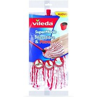 Vileda - Super Mocio Microfibre and Power - Recharge/Tête de Balai Serpillère à Franges (Sans le Manche) - Ultra absorbant et dégraissant - Fibres von Vileda