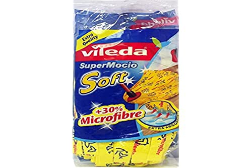 Vileda SuperMocio Soft mit 30% Microfaser Wischmop Ersatzkopf ( Gelb ,1 Stück ) von Vileda