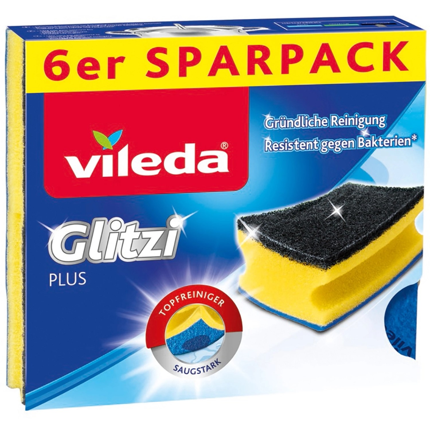 Vileda Topfreiniger Glitzi Plus 6er-Pack mit Antibac von Vileda