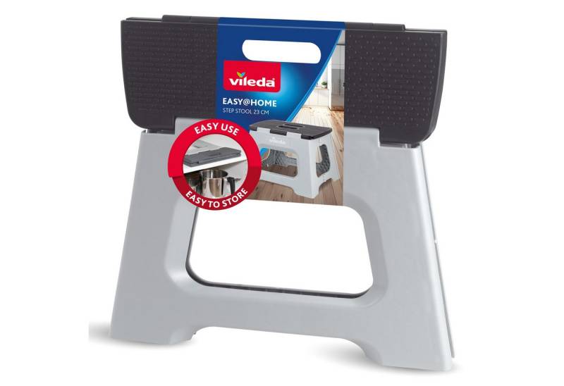 Vileda Tritthocker Tritthocker Faltbar 23cm - für Erwachsene & Kinder (Set, Set), Kompakt & Einklappbar von Vileda