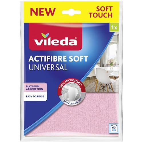 Vileda Tuch ACTIFIBRE Soft 1 Stück - Reinigt, saugfähig, streifenfrei von Vileda