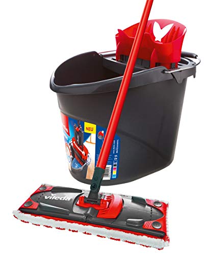 Vileda ULTRAMAX 2in1 Bodenwischer Komplett-Set | Mopp mit Mikrofaserbezug & Eimer mit Auswringfunktion | Hygienisches Bodenreinigungssystem für Parkett, Laminat & Fliesen von Vileda