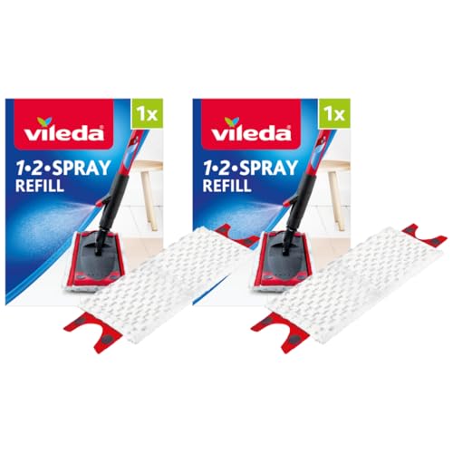 Vileda UltraMax 1-2 Spray Ersatz Mikrofaser Pads, Microfaser, weiß, 2er-Packung von Vileda