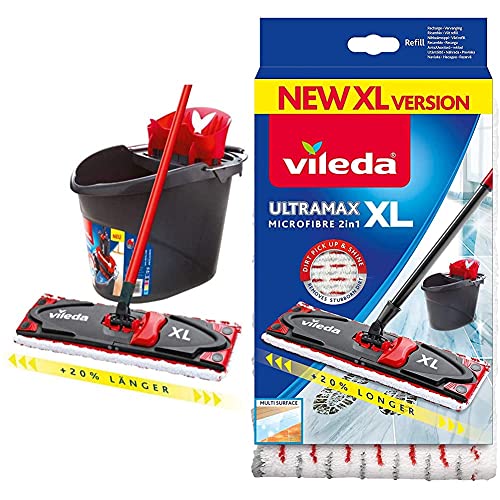 Vileda Ultramat XL Universal Komplettbox, Set & Ultramax Power Nachfüllpack für Waschbürsten, Größe XL von Vileda
