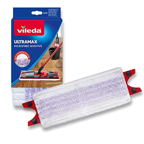 Vileda Ultramax Microfibre Sensitive Bodenwischer Ersatzbezug, Wischmopp Bezug Ultramat_Ultramax, für empfindliche Böden, schonende Parkettreinigung, Waschmaschinen geeignet, 1er Pack von Vileda