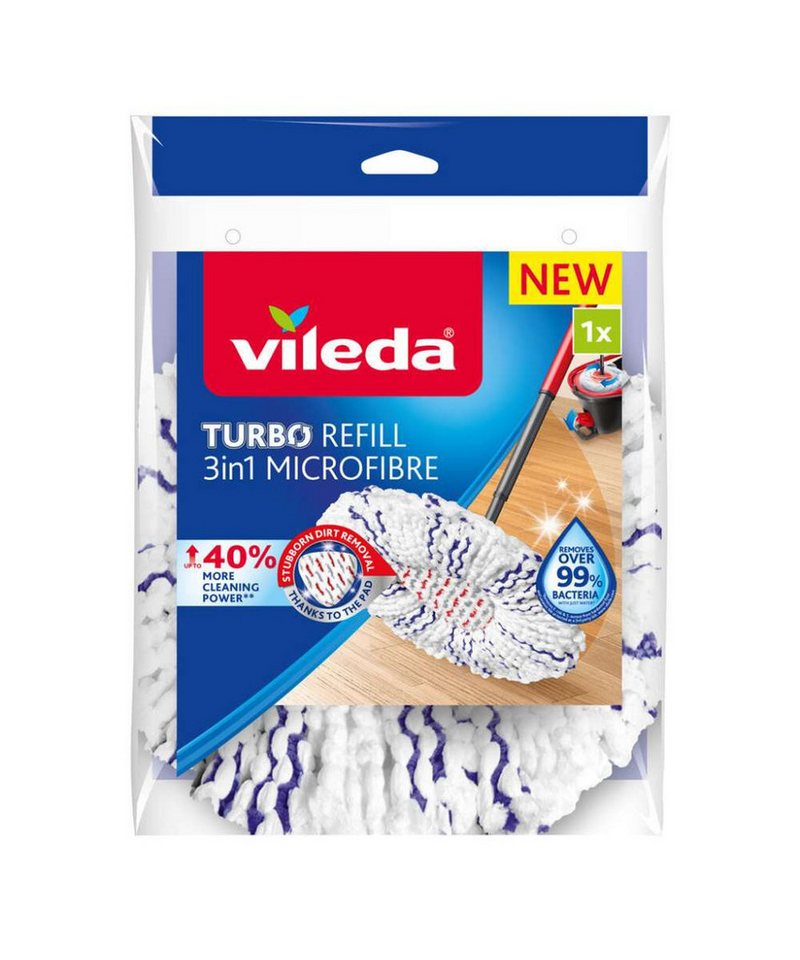 Vileda Wischmopp VILEDA Turbo 3in1 Wischmopp-Ersatzkopf, Waschtemperatur bis: 60 °C von Vileda