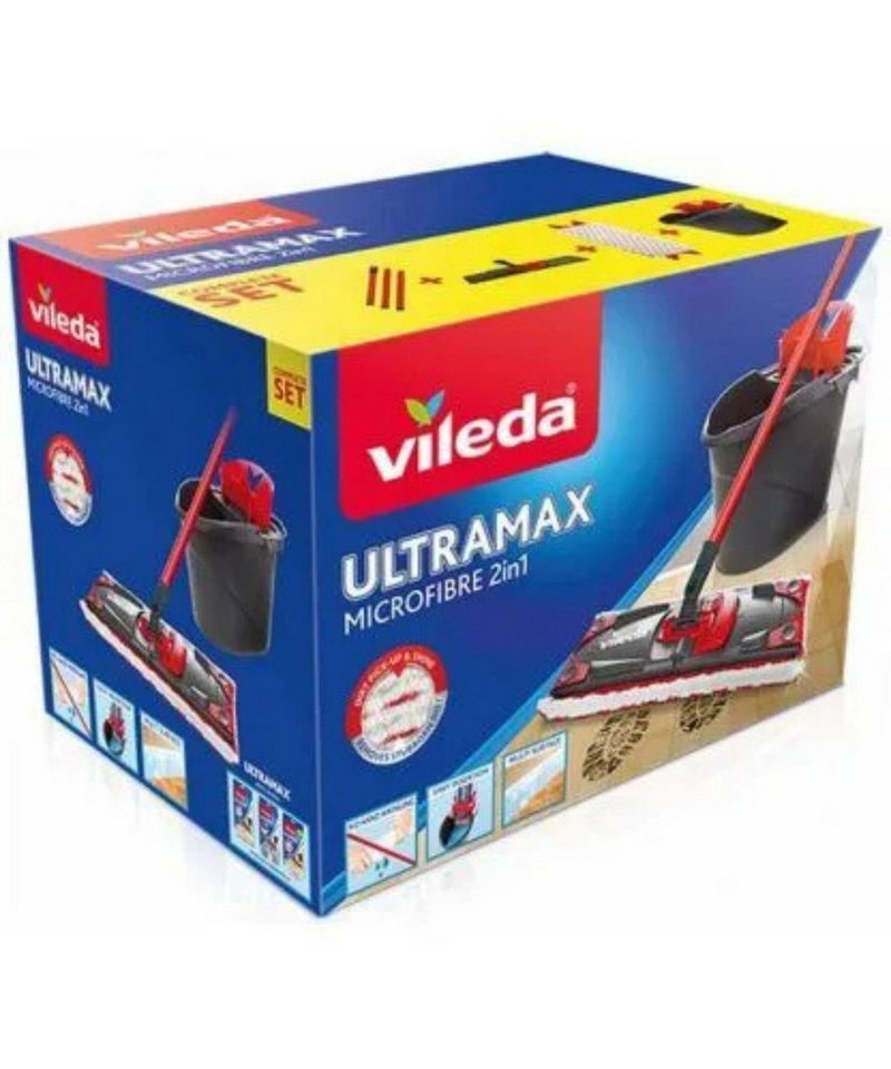 Vileda Wischmopp VILEDA Ultramax 2in1 Microfibre, Der Eimer mit PowerPress-Auswringkorb ermöglicht einfaches Auswringen ohne nasse Hände, 2 verschiedene Fasern für verbesserte Reinigung Vileda Wischmopp VILEDA Ultramax 2in1 Microfibre, Der Eimer mit PowerPress-Auswringkorb ermöglicht einfaches Auswringen ohne nasse Hände, 2 verschiedene Fasern für verbesserte Reinigung von Vileda