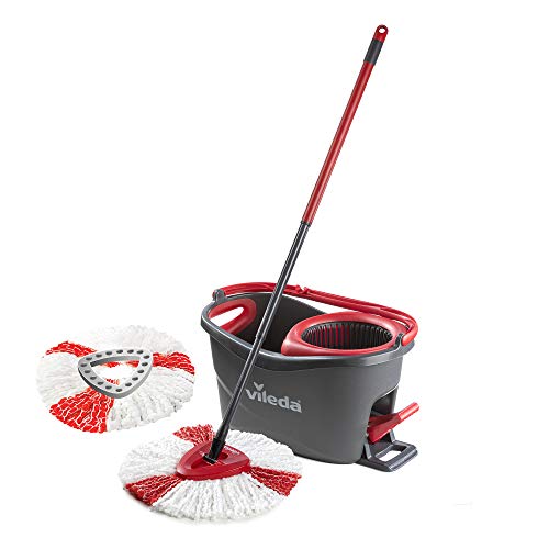 Vileda leicht Auswringen und Reinigen Turbo Microfaser Mop- und Eimer-Set., Microfaser, rot, 29.6 x 48.6 x 29.3 cm von Vileda