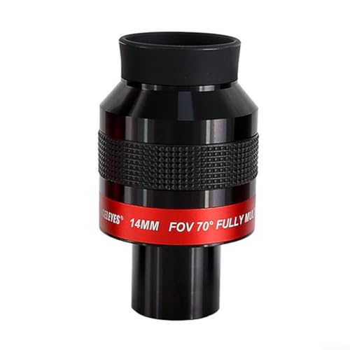 1 25 Zoll 70 Grad Flachfeld Parfokal Okular Optimal für allgemeine Astronomische Teleskope mit komfortablem Design (Brennweite 14 mm) von Vilgftyiet
