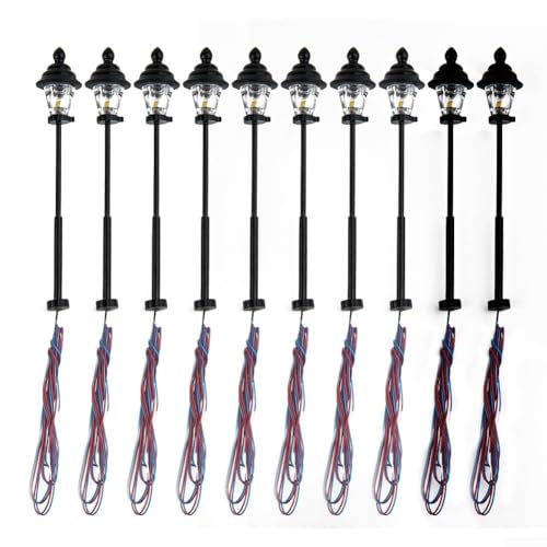10 Stück LED Laternen Lampen für Modelleisenbahn Bonsai Dekor Warmweiß von Vilgftyiet