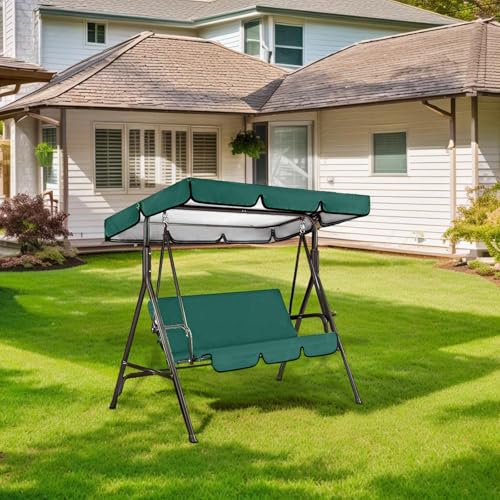 3-Sitzer-Gartenschaukel-Ersatz-Set, wasserdicht, sonnenfest, 210D-Oxford-Tuch, Abdeckungs-Set für Outdoor-Terrassenmöbel, Schaukeln, mehrere Farben erhältlich (grau, 195 x 125 x 15 cm) von Vilgftyiet