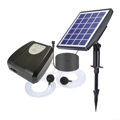 3W Solar Belüfterpumpe für Outdoor-Angeln und Haushaltsfischteiche, inklusive USB-Aufladung für Stromoptionen (Schwarz 3W 2600) von Vilgftyiet