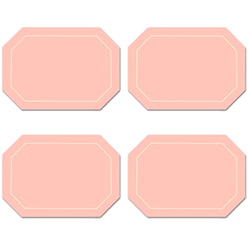 4 x Esstisch-Matten, wasserdicht und kratzfest, für Zuhause, Küche, Esstisch (Rosa) von Vilgftyiet
