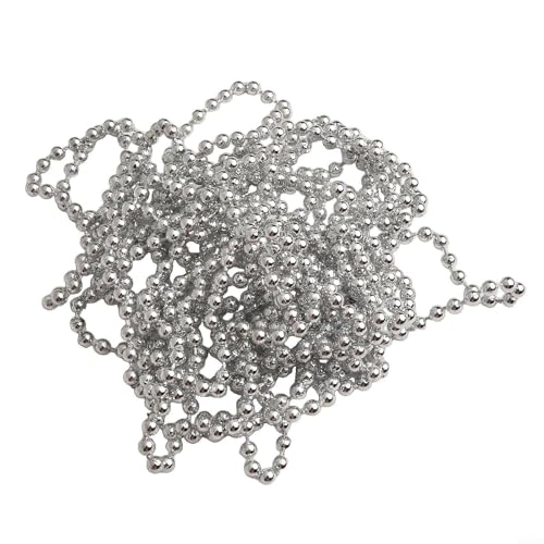 5 m lange dekorative Perlenkette für Weihnachtsbaum und Event-Dekorationen (Silber) von Vilgftyiet